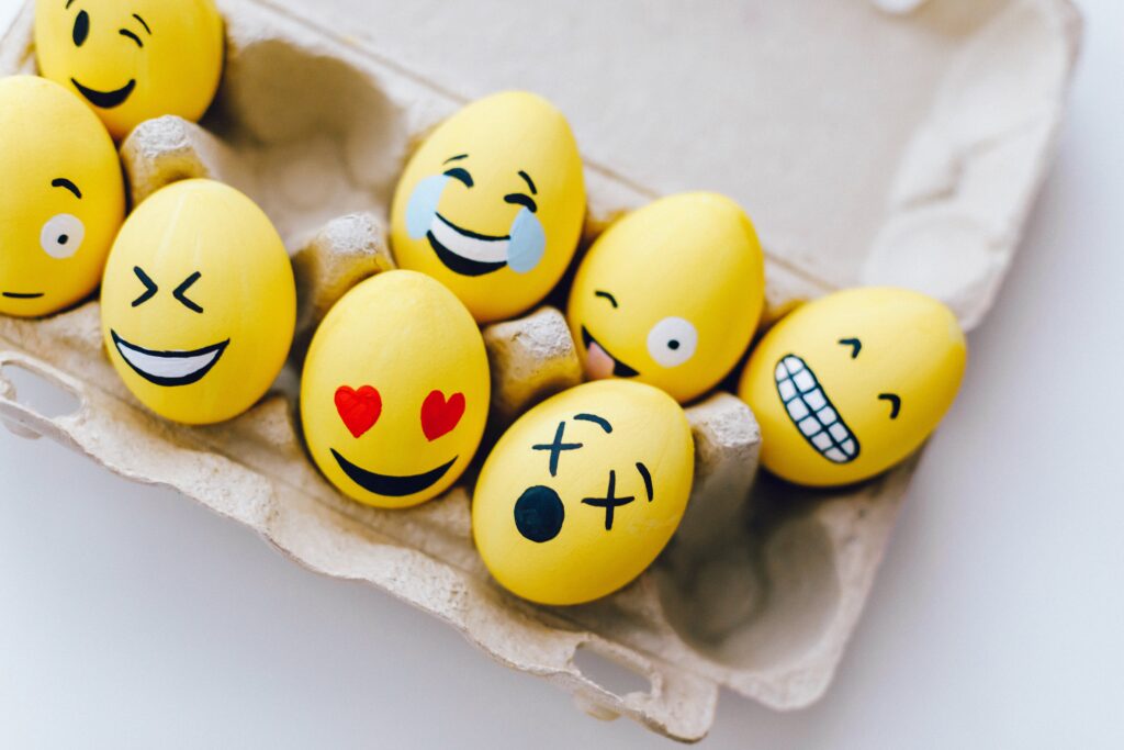 funny emojis on eggs