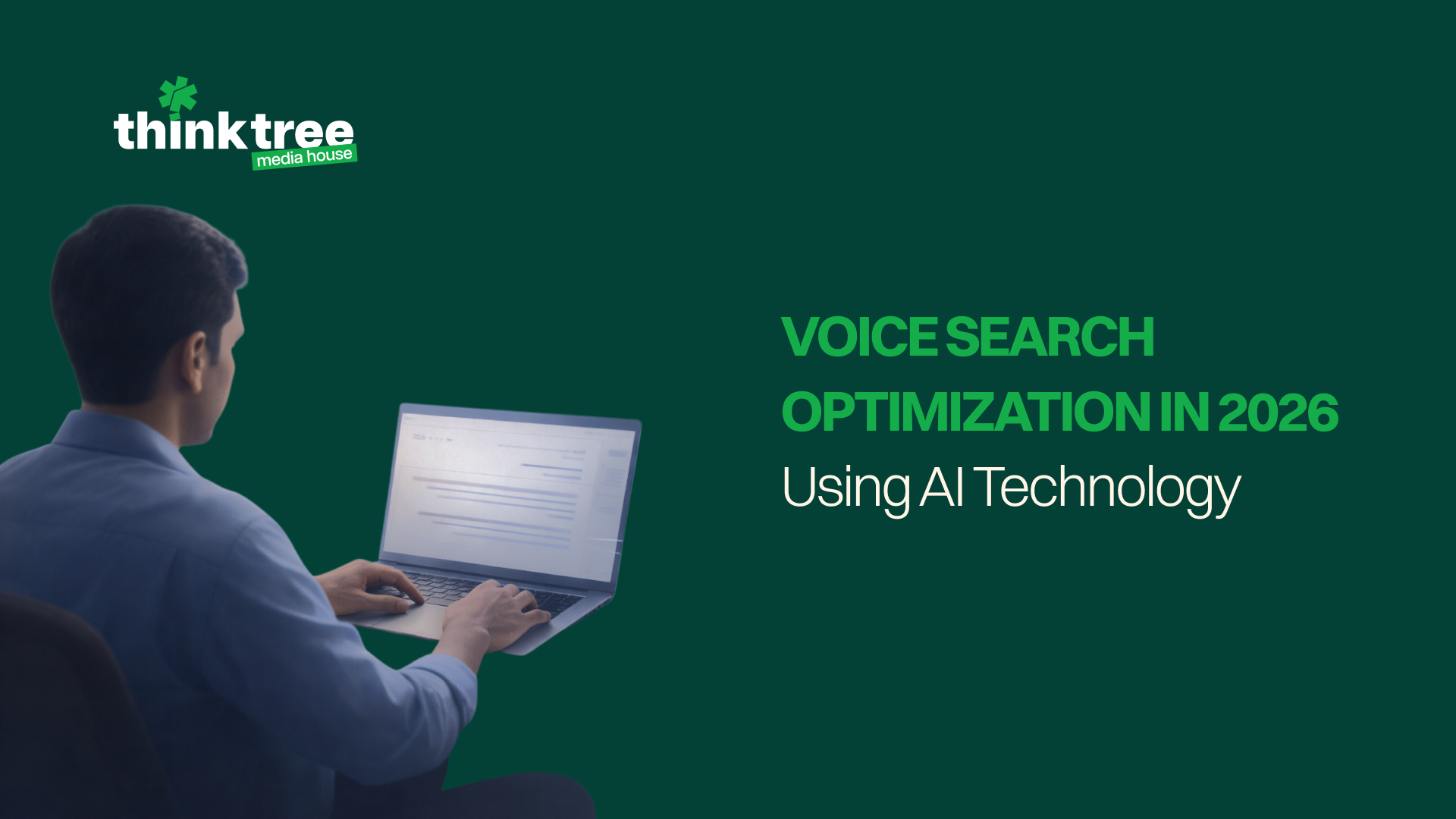 Banner for a guide on Voice Search Optimization in 2026 Using AI Technology