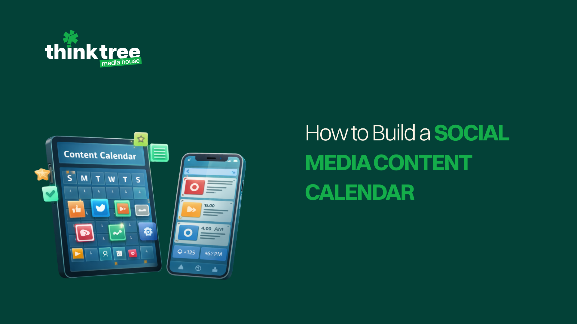 Guide on creating a social media content calendar for 2026, showing a digital marketing schedule with platform icons and a mobile posting strategy for consistent brand growth.